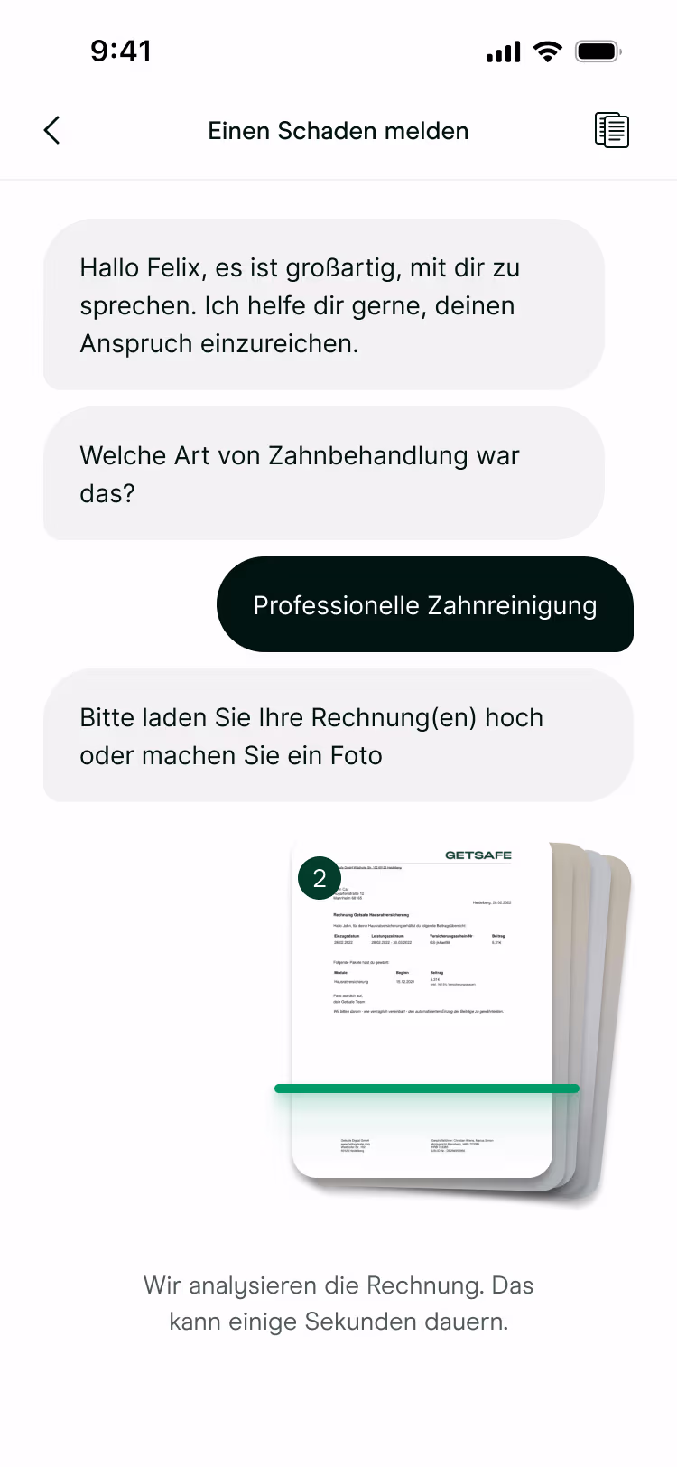 Getsafe App – Claim Bot prüft
